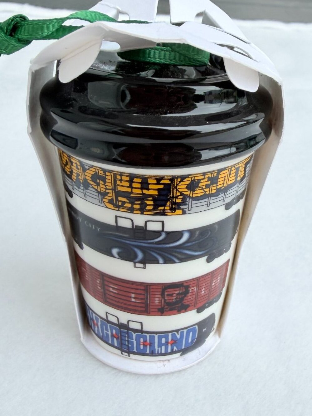 Starbucks Illinois Christmas Ornament To Go Cup Chicago Railroad Train NWT NOS